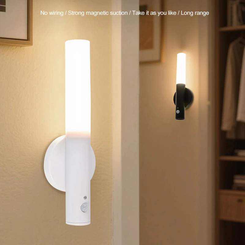 LED Wiederaufladbare Wand Lampe Warmes Licht Nachtlicht Sensor Für Wohnzimmer Flur Treppenhaus Schlafzimmer Innen Beleuchtung Leuchten Image