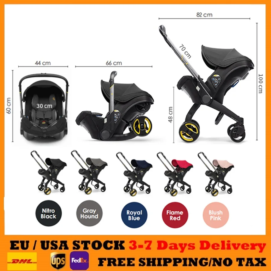 Passeggino leggero per auto Passeggino per passeggino Carrozzina 3 in 1 per seggiolino auto per bambini, passeggino pieghevole con una sola mano