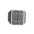 BOCAI S925 anelli con ciondoli in argento sterling per uomo donna retrò eterno modello in rattan quadrato moda punk gioielli all'ingrosso