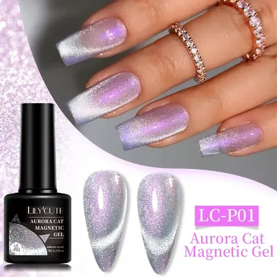 LILYCUTE 7 ml Auroras Cat Magnetic Gel Nail Shining Glimmer Crystal Gel Polish Semi Permanent Soak Off UV Gel Nail Art Lack