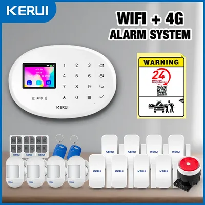 KERUI Alarm System Für Home WiFi 4G GSM Alarm Einbrecher Sicherheit 433 MHz Drahtlose Sirene Tuya Smart Motion detektor Sensor W204