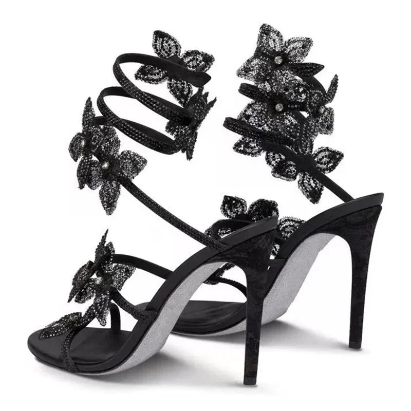 Aneikeh Mode Kristall Strass High Heels Moderne Sandalen Frauen Sexy Schmetterling Schmale Band Offene spitze Hochzeit Schuhe Summe