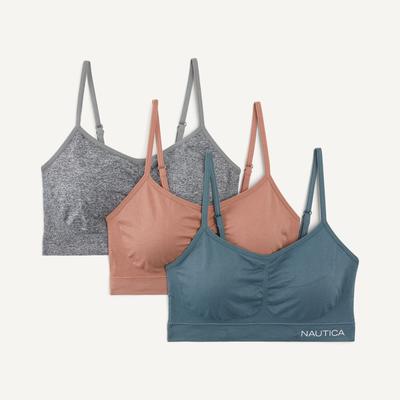 Nautica Women's Seamless Bralette, 3-Pack 310 (Shaded Spruce Heather), M