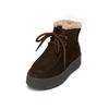 Stiefelette MARC O'POLO "mit flauschigem Warmfutter", Damen, Gr. 39, braun (schwarz earth), Obermaterial: 100% Leder (Rind), unifarben, Schuhe