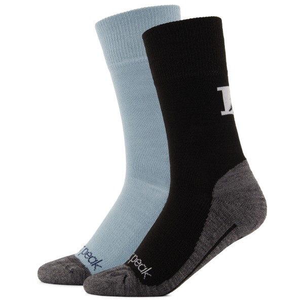 Heber Peak - EvergreenHe. Hiking Crew Socks 2-Pack - Wandersocken 40-42 | EU 40-42 grau/schwarz