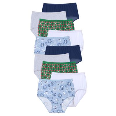 Plus Size Women's Full Coverage Stretch Cotton Brief 5-Pack by Comfort Choice in Plaid Bows Pack (Size 15)