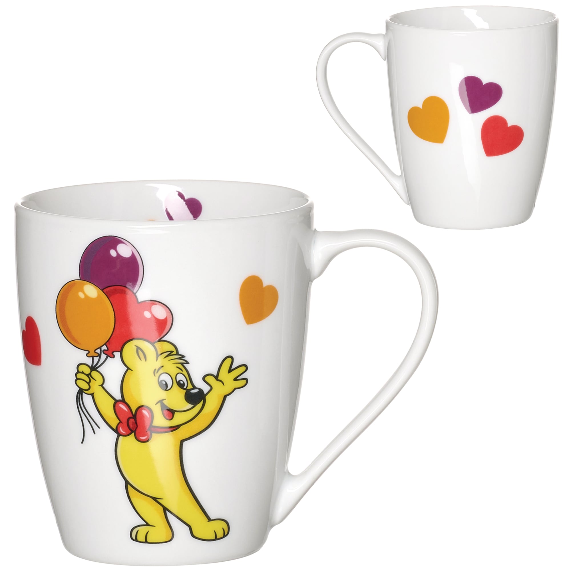 Becher RITZENHOFF & BREKER "HARIBO Balloon, 360 ml", bunt, B:13cm H:10cm Ø:9cm, Porzellan, Trinkgefäße, Becher, spülmaschinenfest