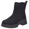 Winterboots RIEKER, Damen, Gr. 36, schwarz, Nubuklederimitat, unifarben, modisch, Schuhe, Plateauboots, Stiefelette, Profilsohle, mit Warmfutter