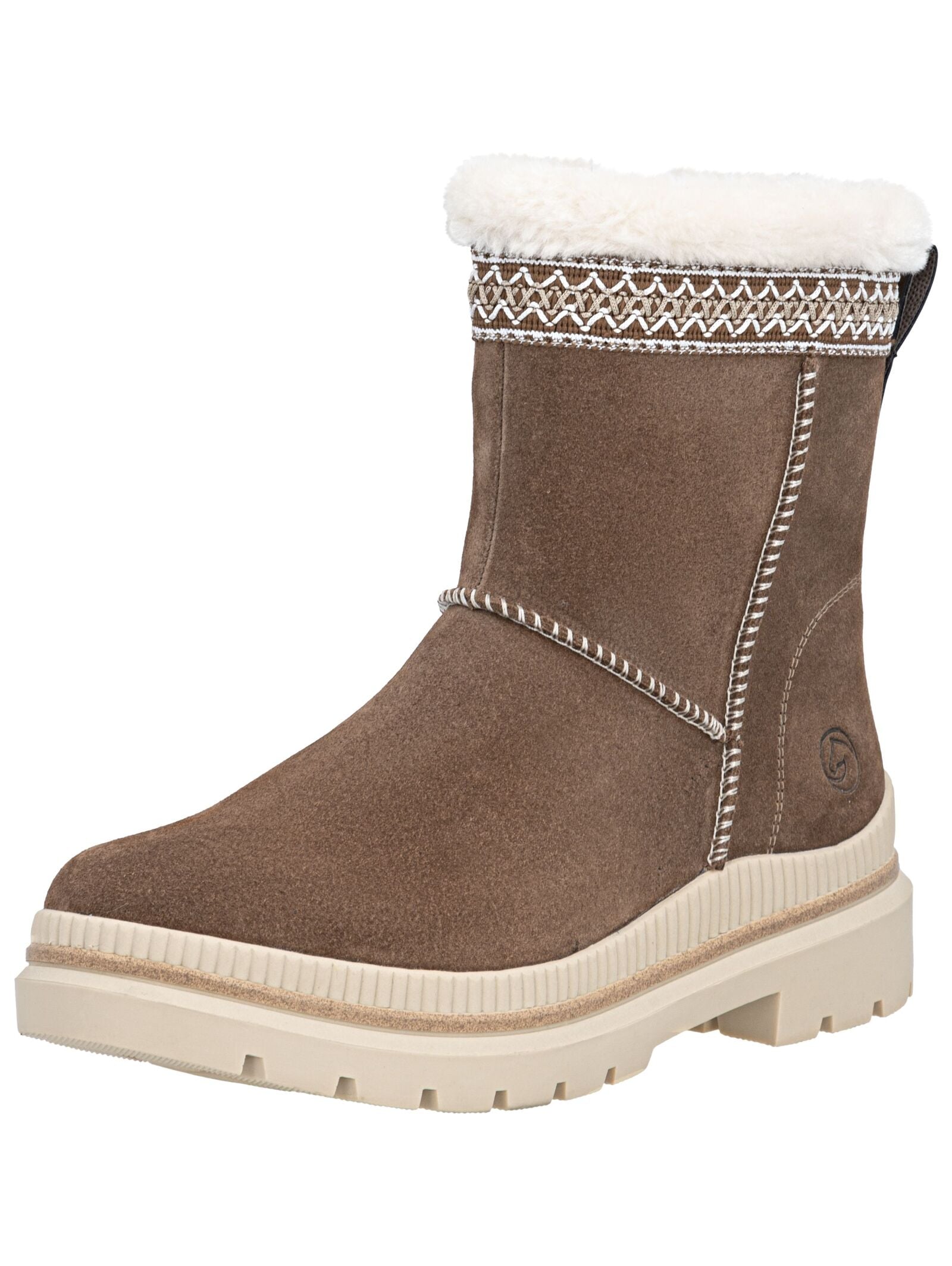 Stiefelette REMONTE "Remonte Stiefelette Veloursleder", Damen, Gr. 41, nuss, Veloursleder, Schuhe Stiefelette