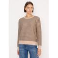 Strickpullover CECIL, Damen, Gr. L (42), cocoa taupe, Feinstrick, 30% Polyester, 29% Polyacryl, 21% Viskose, 20% Nylon, Strukturmuster, casual, comfort fit normal, Rundhals, Langarm Bündchen, Pullover, aus softem Materialmix