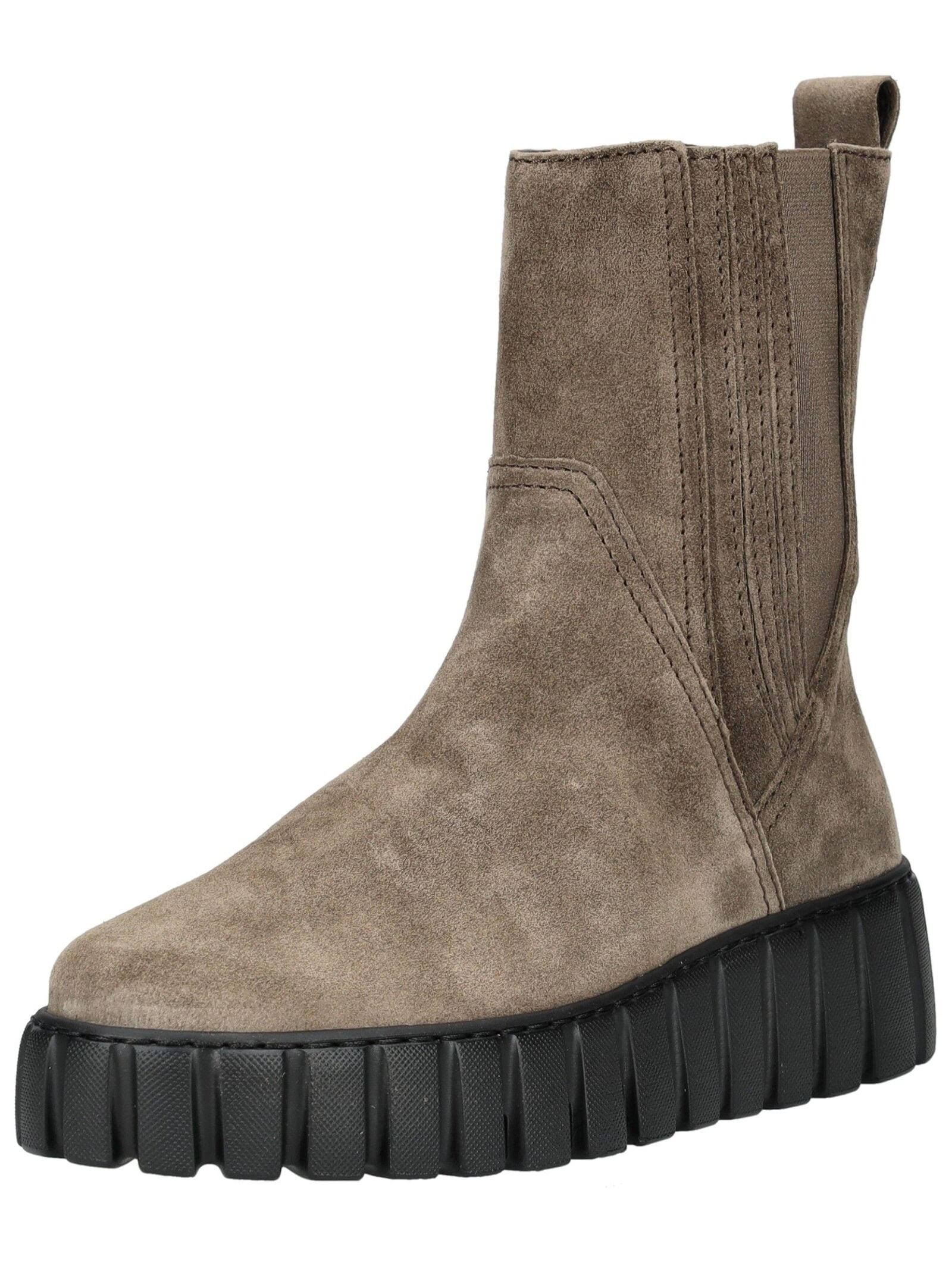 Stiefelette GABOR COMFORT "Gabor Comfort Stiefelette Veloursleder", Damen, Gr. 39, braun, Veloursleder, Schuhe Stiefelette