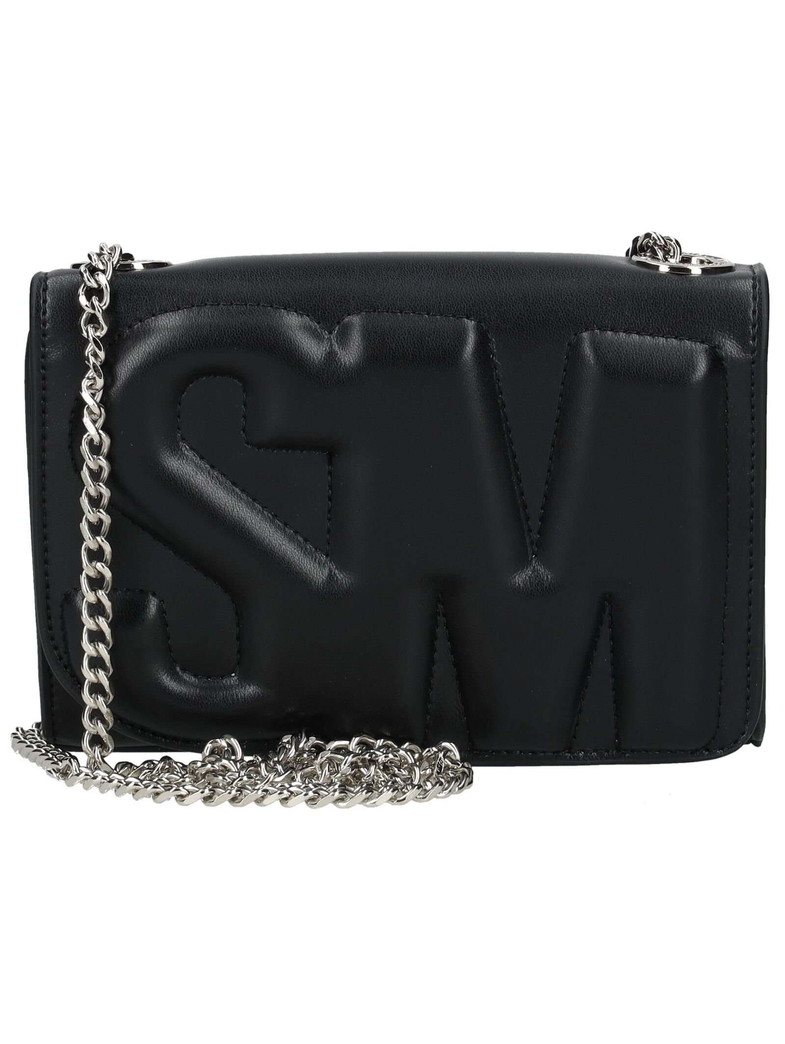 Umhängetasche STEVE MADDEN "STEVE MADDEN Taschen Lederimitat", Damen, Gr. onesize, schwarz, silber, Lederimitat, Taschen Umhängetasche