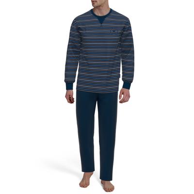 Schlafanzug TOM TAILOR "Rhodos", Herren, Gr. 52 (L), braun, dunkel, ringel, Obermaterial: 100% Baumwolle, casual, Homewear-Sets Image