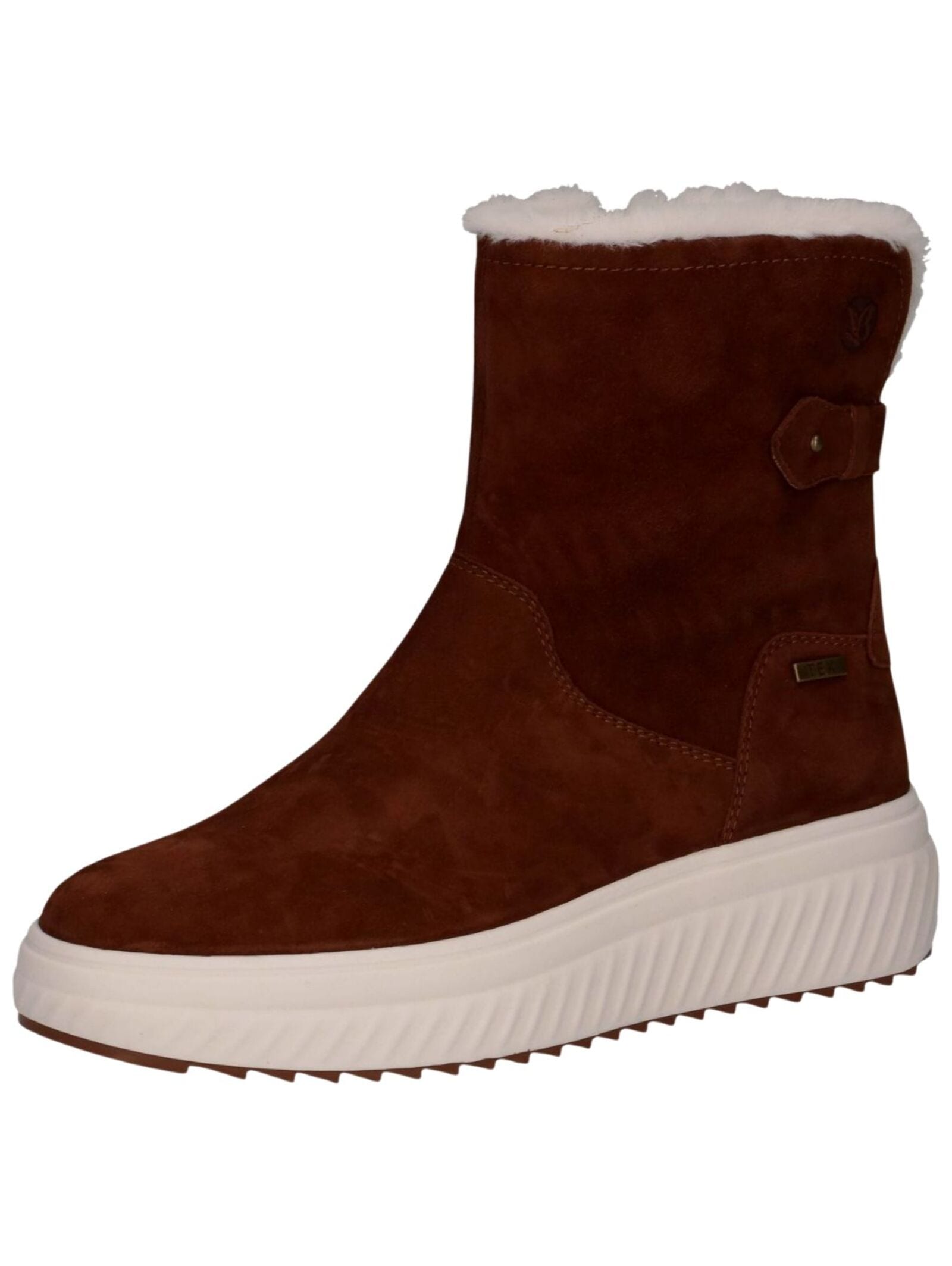 Stiefelette CAPRICE "Caprice Stiefelette Veloursleder", Damen, Gr. 37, cognac, Veloursleder, Schuhe Stiefelette