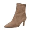 Stiefelette STEVE MADDEN "STEVE MADDEN Stiefelette Veloursleder", Damen, Gr. 40, grau (taupe), Veloursleder, elegant, Schuhe