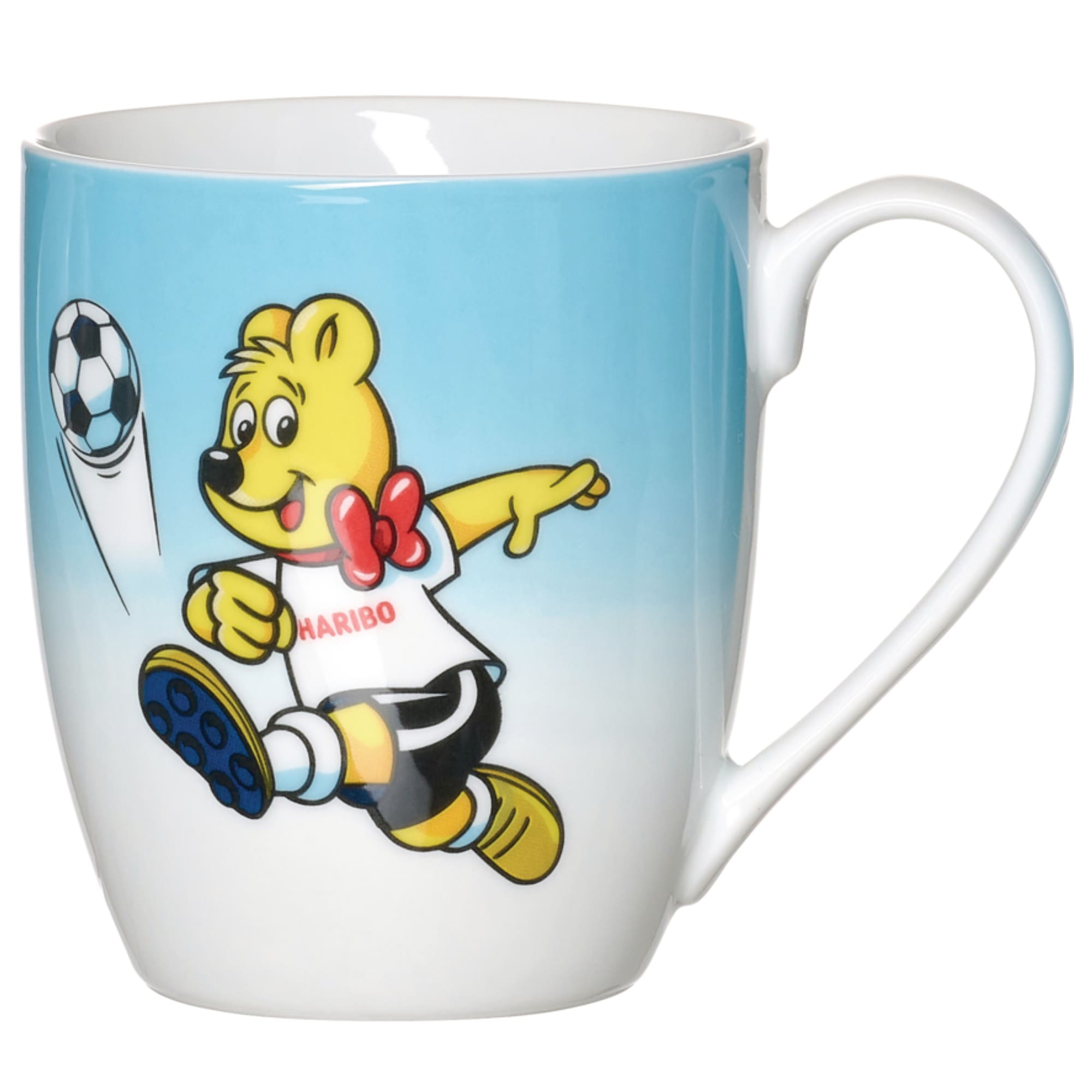 Becher RITZENHOFF & BREKER "HARIBO Sport, Soccer, 500 ml", bunt, B:14cm H:10,5cm Ø:10cm, Porzellan, Trinkgefäße, spülmaschinenfest Image