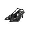 Stiefel BUFFALO "Buffalo Willow Sling Back - Vegan Patent", Damen, Gr. 36, schwarz, Polyurethan, unifarben, Schuhe