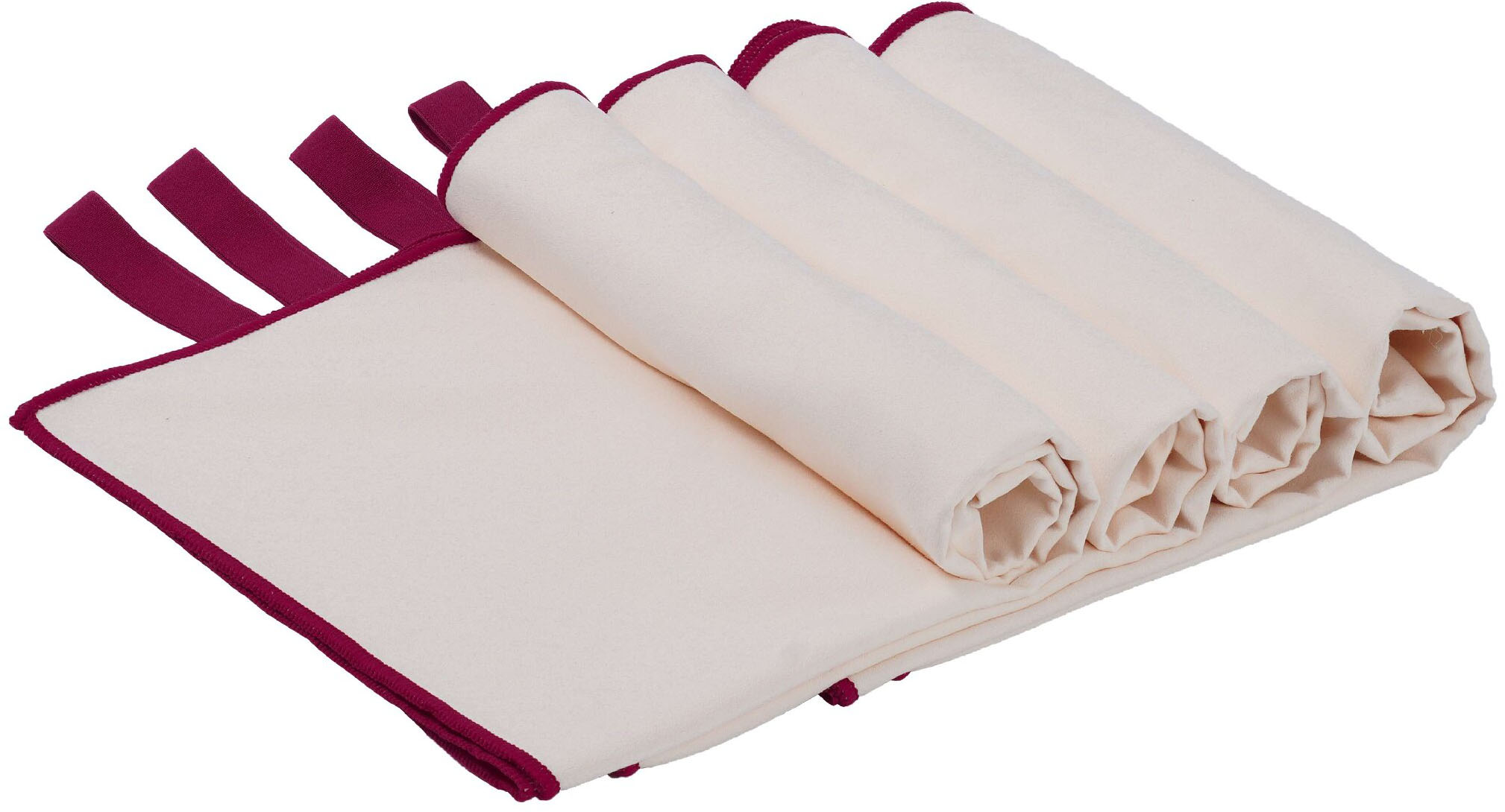 Handtücher OTTO HOME "Leoa, Serie, ideal als Sporthandtuch, Reisehandtuch, Strandtuch", creme, B:100cm L:50cm, Microfaser, Mikrofaser, Handtücher, sehr leicht, kompakt, schnelltrocknend, Mikrofaser mit Kontrastnaht Image