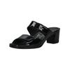 Pantolette VITAL "Vital Pantoletten Leder", Damen, Gr. 38, schwarz (schwarz lack), Leder, casual, Schuhe