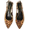 High-Heel-Pumps BUFFALO "Buffalo Sling Back- Vegan Suede", Damen, Gr. 39, braun (braun leo, schwarz), Kunstfaser, unifarben, Schuhe