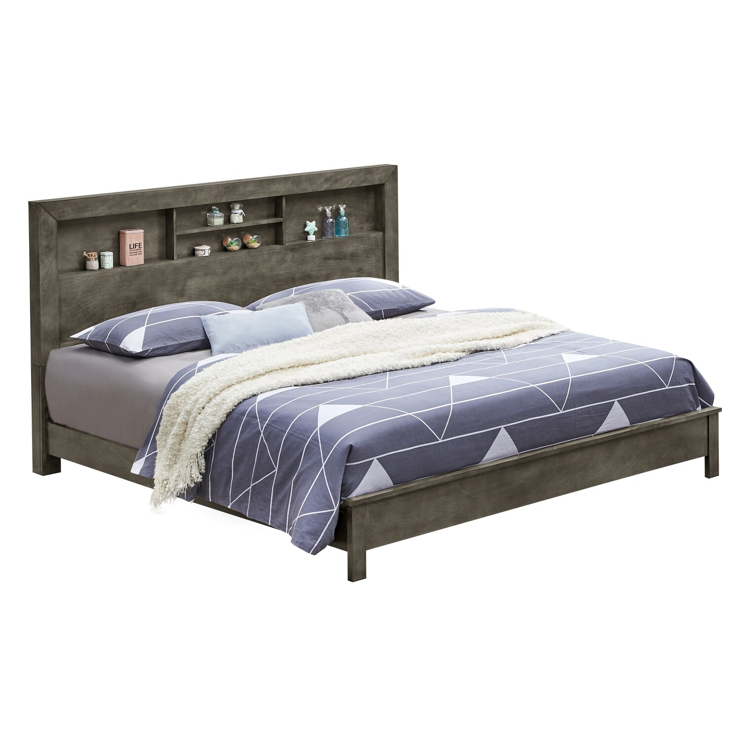 Gray Bed with Transitional Style, Neutral Finish and Durable Frame Perfect for Guest Bedrooms or Master Bedroom Retreats