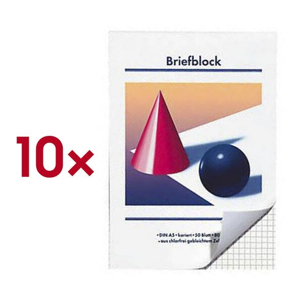 OTTO Office 10x Briefblöcke »Kugel und Kegel« kariert A5 50 Blatt weiß Image
