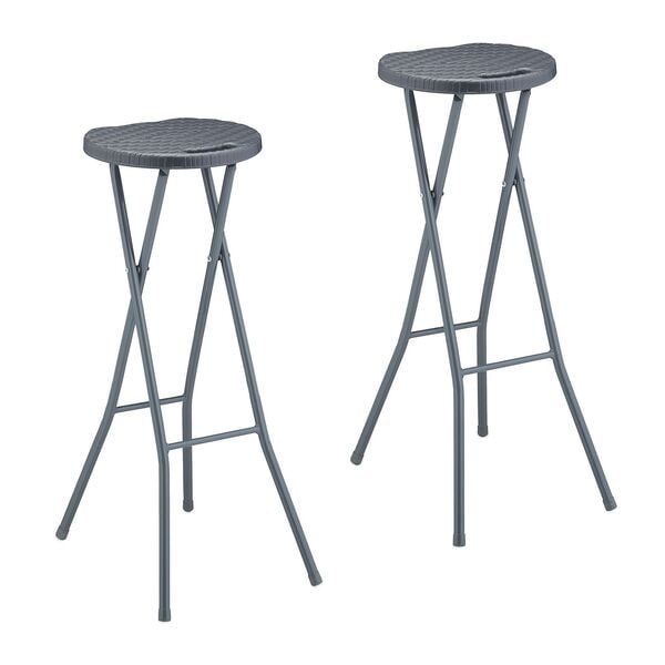 relaxdays 2er-Set Barhocker Rattan-Optik