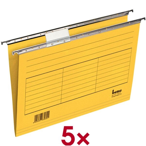 bene 5er-Pack Hängemappen »Vetro Mobil« gelb, 34.5x24 cm Image