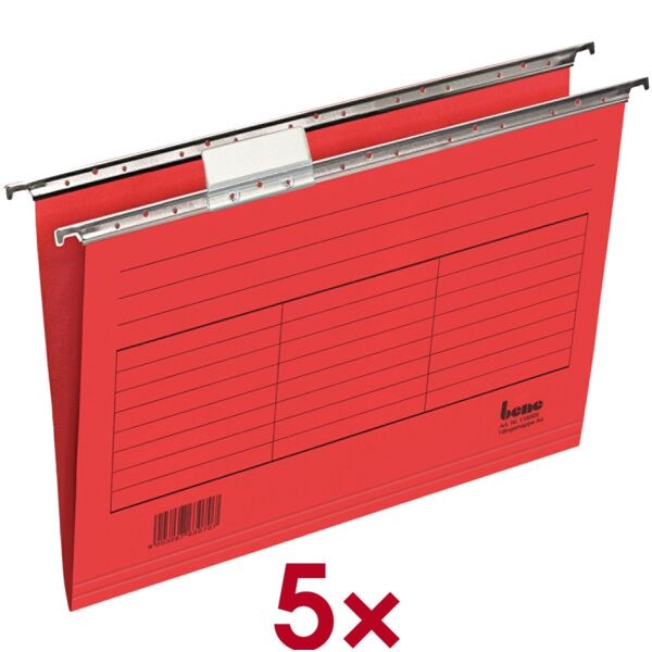 bene 5er-Pack Hängemappen »Vetro Mobil« rot, 34.5x24 cm Image