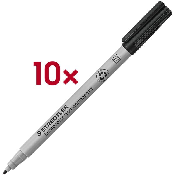 Staedtler Universalstift / Folienstift »Lumocolor® non-permanent« 1 mm 10 Stück schwarz Image