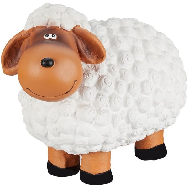 relaxdays Gartenfigur Schaf weiß