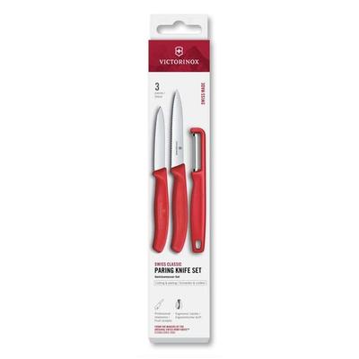 Victorinox 3-tlg. Gemüsemesser-Set mit Sparschäler »Swiss Classic« Rot Image