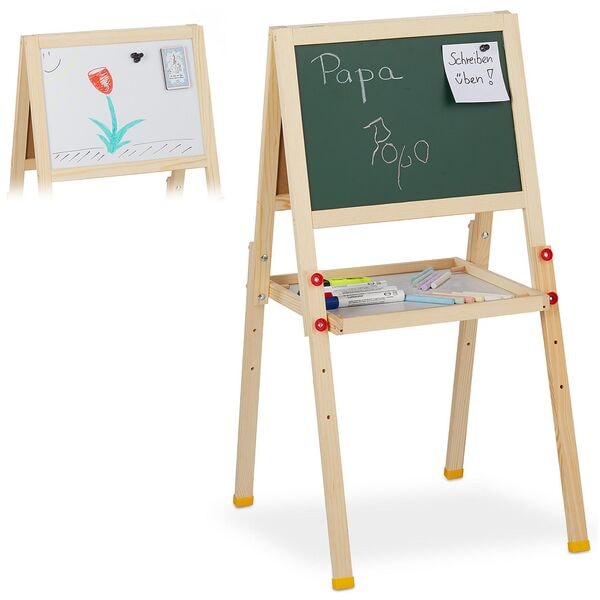 relaxdays Standtafel für Kinder mit Whiteboard Image