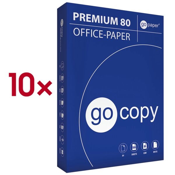 go paper 10x Multifunktionspapier »GO COPY PREMIUM« 5000 Blatt gesamt weiß Image