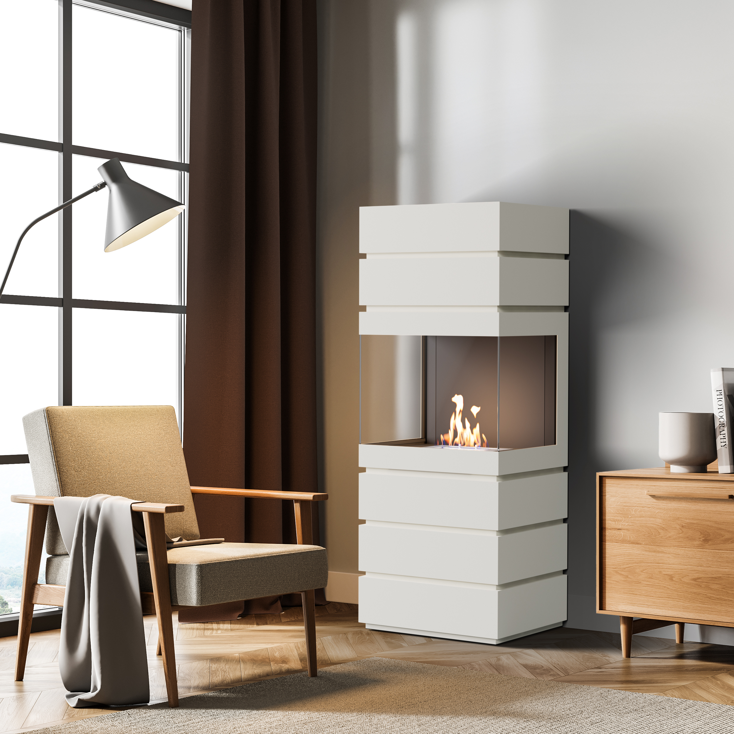 Noble Flame TOWER [geschlossener Ethanolkamin]: Weiß Image