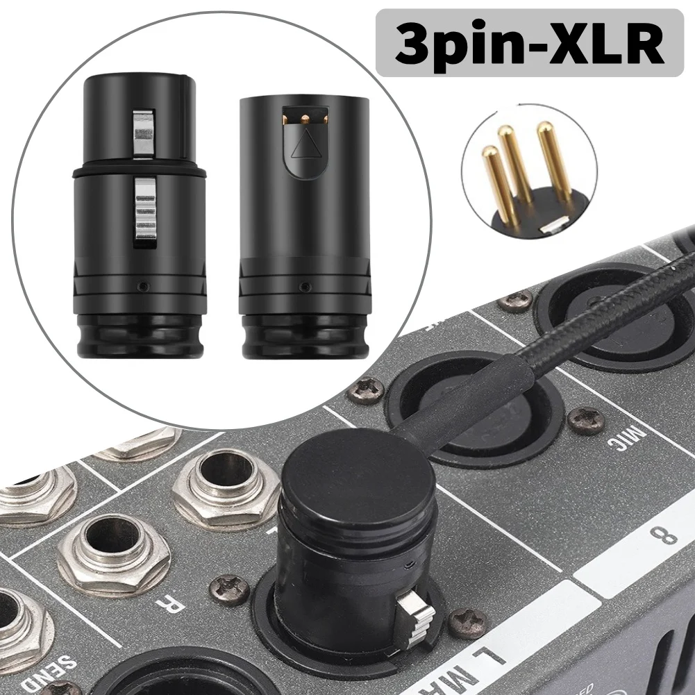Kompakter XLR-Mikrofon-Lötadapter männlich/weiblich mit Schraubenschlüssel, professioneller XLR-Adapter, 90-Grad-rechtwinklig für Leistungsverstärker Image