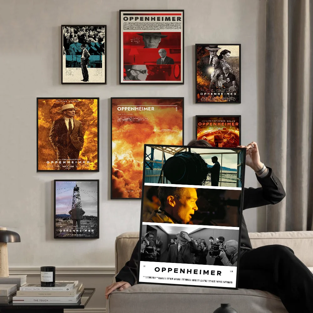 2023 Biography Movie Oppenheimer Film Self-adhesive Art Poster Whitepaper Prints Posters Artwork Aesthetic Art Wall Painting