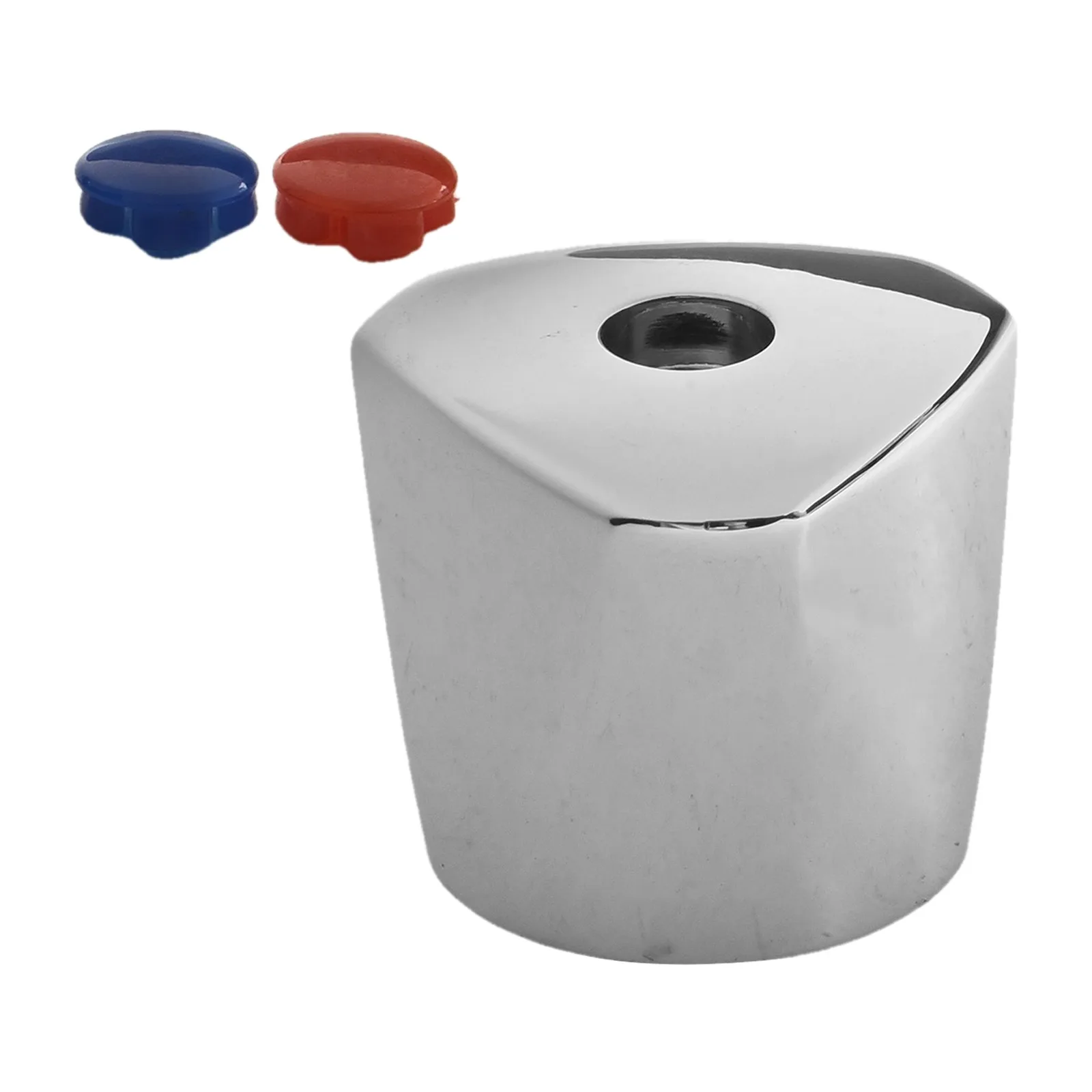 Waschtische Zubehör Handhebel Drehgriff Wasserhahngriffe Kalt Warm Zinklegierung Blau Verchromter Haubengriff