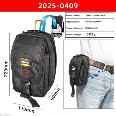 NAKIOO Quick-Hang Tool Belt - Multimeter Pouch & Electrician Organizer, Durable Work Bag for Professionals