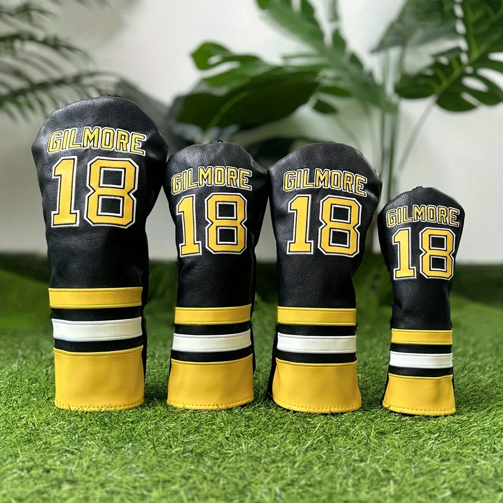 Golf Headcovers Golf Club Head Covers Sports Style Number 18 Premium Leather Driver Fairway Wood Hybrid