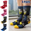 4 Paar Anime Herbst Winter Herren Socken Cosplay Lange Damen Socken Harajuku Socken Lustiges Skelett Kreative Hip Hop Socken Größe 36-44
