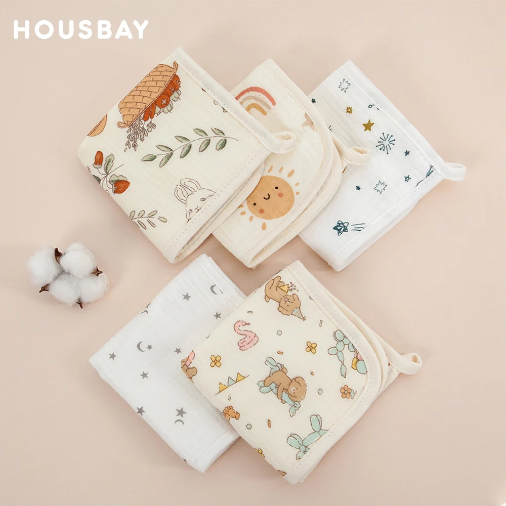 Baby Waschen Handtuch 25*25Cm Neugeborenen Decke Für Mädchen Jungen Gesicht Waschen Taschentuch Wiederverwendbare Weiche Baumwolle Gaze Speichel handtuch Image