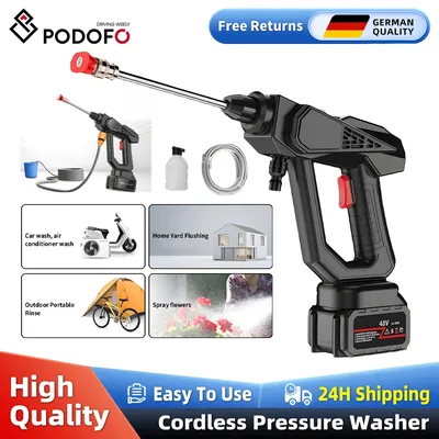 Podofo 24V Cordless High Pressure Wash Spray Water Gun Car Wash Pressure Water Washing Machine For Car,Household,Garden