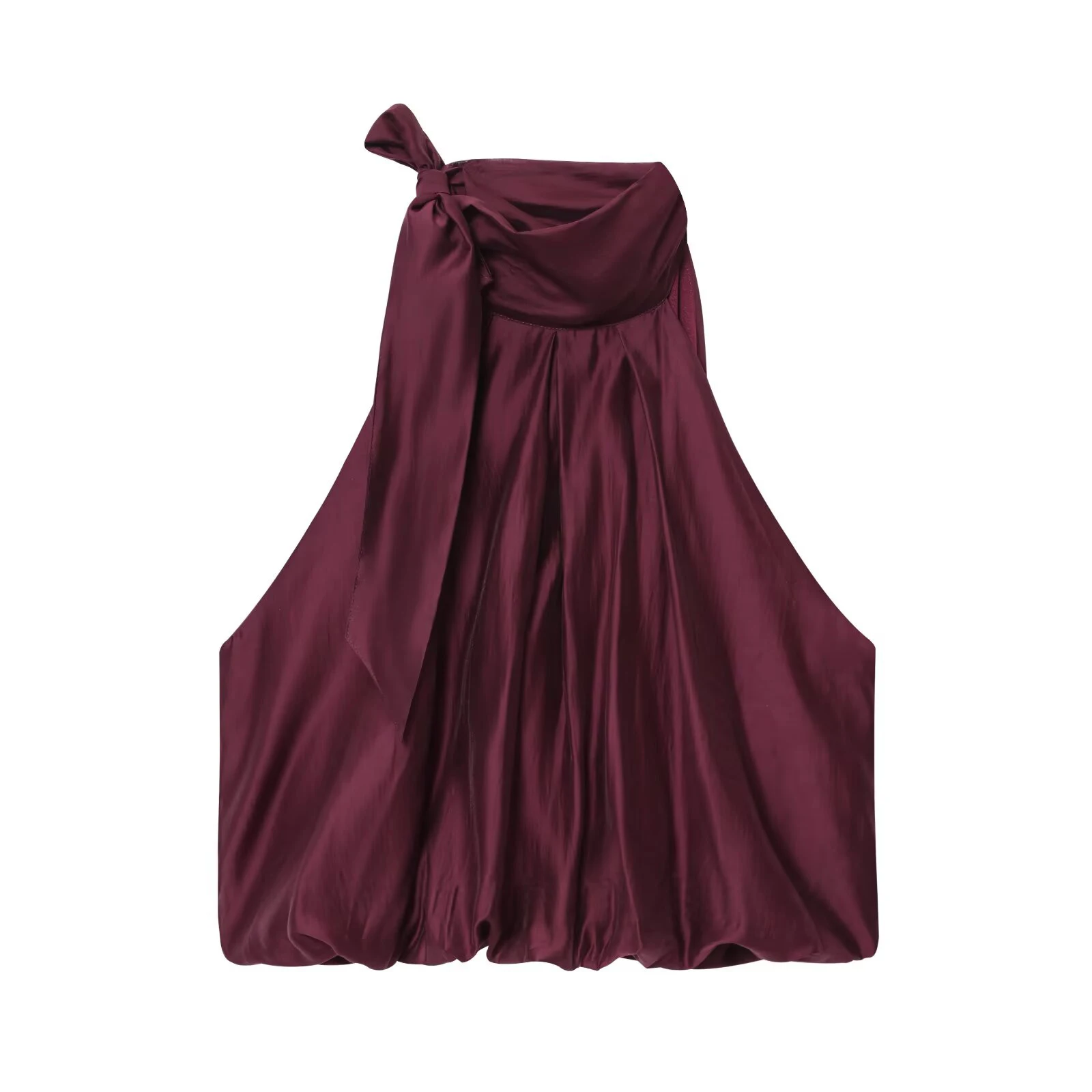 Europäischer und amerikanischer Herbst 2025, neuer Damenbekleidungsstil, einfaches, hängendes Hals-Hosenträger-Schleifendekor, flauschiges Oberteil Image