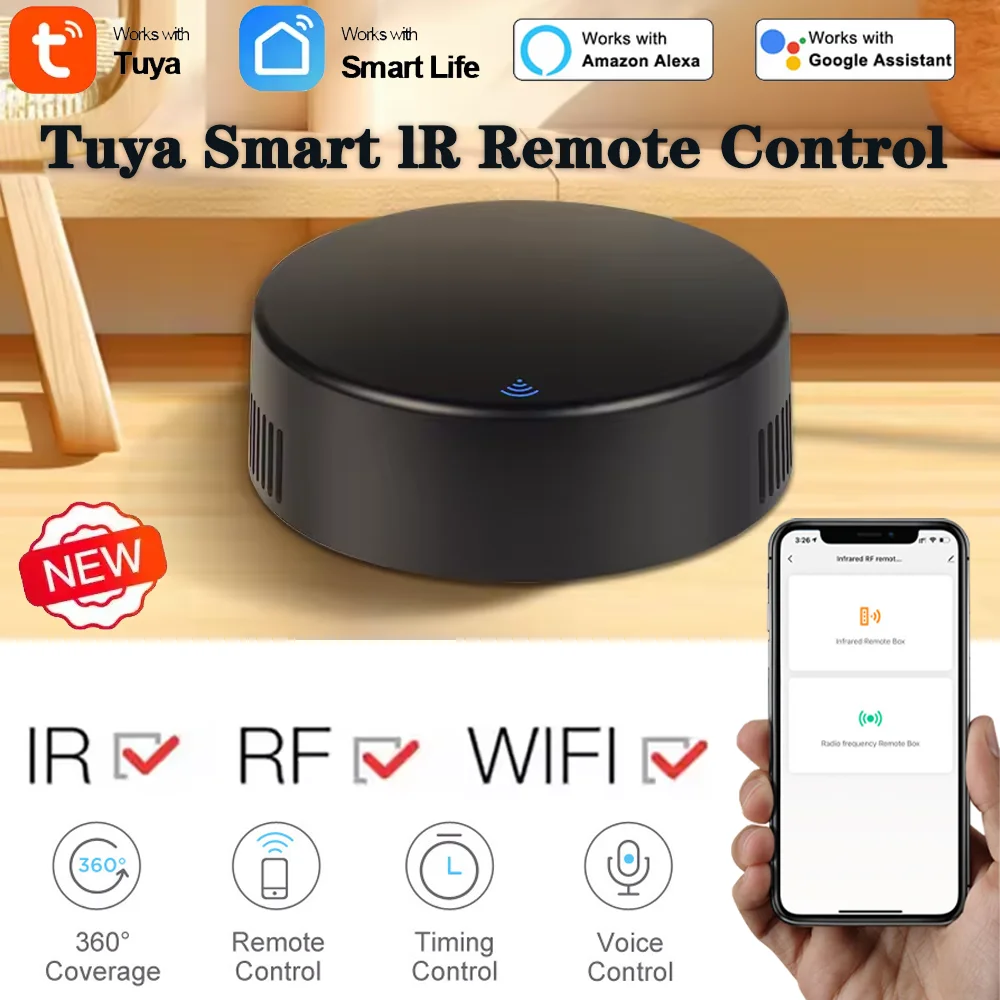 Tuya WiFi RF IR Fernbedienung 433 MHz Smart Leben APP Sprachsteuerung Smart Home Infrarot Controller ALLE TV Unterstützung alexa Google Image