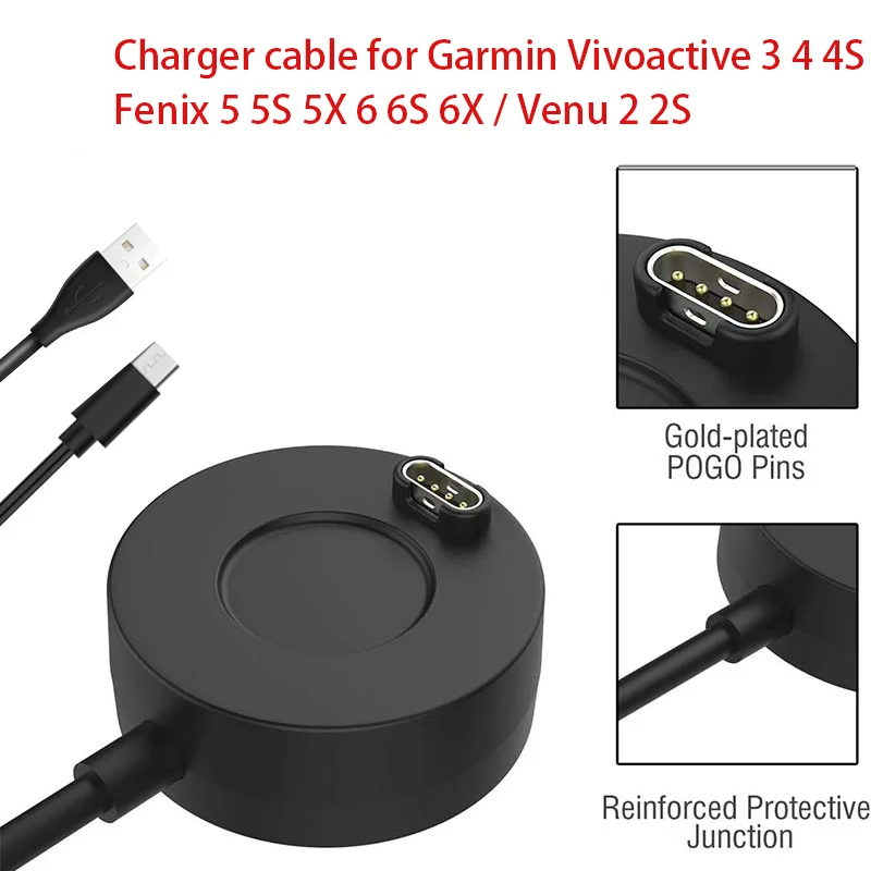Ladegerät Dock für Garmin Vivoactive 3 4 4S/Fenix 5 5S 5X 6 6S 6X / Venu 2 2S Sq USB Ladekabel Stand Station Image
