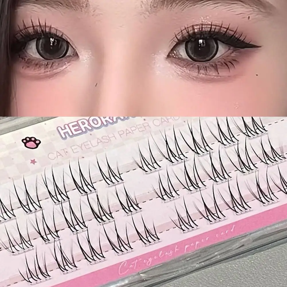 Clusters Kein Kleber erforderlich Selbstklebende falsche Wimpern Große Kapazität obere Wimpern Segmentierte natürliche Curling-Fälschungswimpern Image