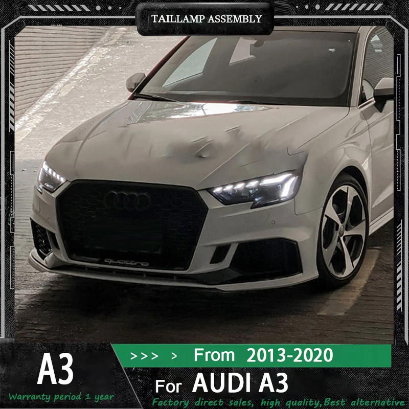 Fari auto per Audi A3 2013 2014 2015 2016 2017 2018 -2020 DRL faro Lenti Laser Lampada Luce aggiornamento RS3 LED Accessori