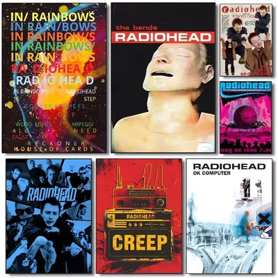 R-Radiohead Band Rainbow Poster Canvas Painting Art Modern Home Living Room Bedroom Bar Aesthetic Decoration Wall Art Gift