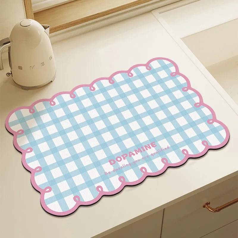 VIKAMA Badezimmerteppich – weiche PVC-Bodenmatte – schnell saugfähige und trocknende Badezimmer-Bodenmatte – rutschfeste Heimdekorationsartikel Image